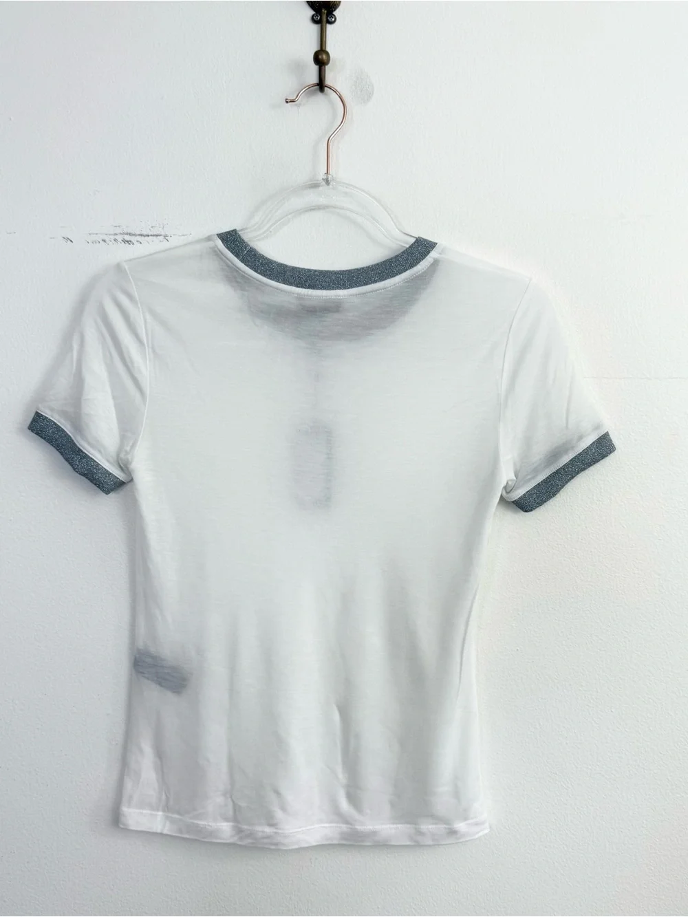 Rag & Bone Brighton White Metallic Tee XS NWT - Picture 6 of 6